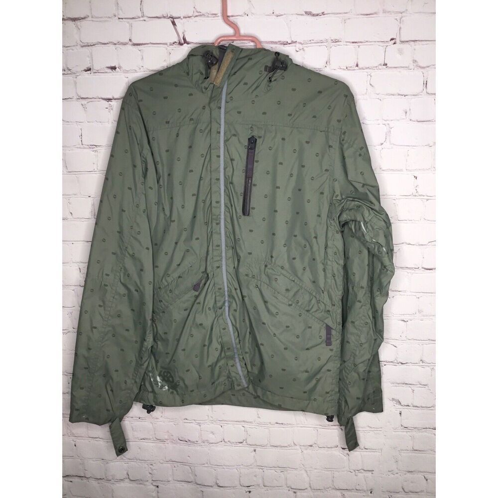 686 Womens Size Small  Full Zip   Jacket Windbreaker Raincoat Olive Green‎ - Picture 10 of 11